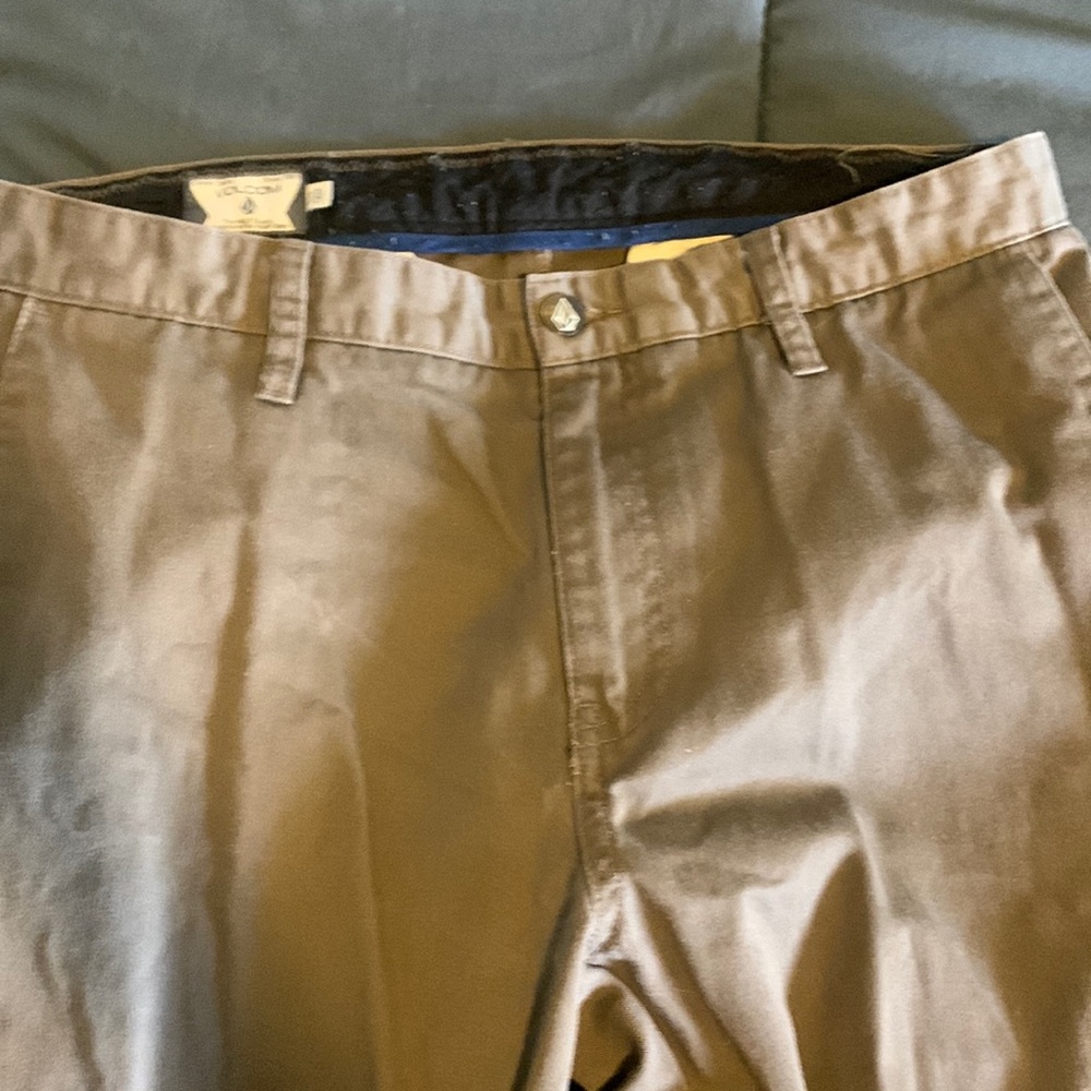 Brown Volcom pants.